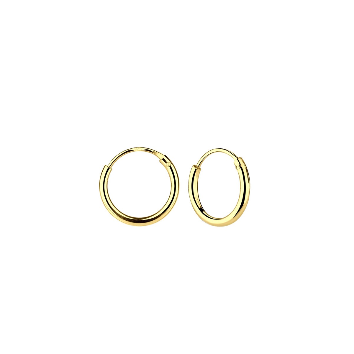 Boucles d'oreilles enfant créoles 10mm en argent 925 plaqué or