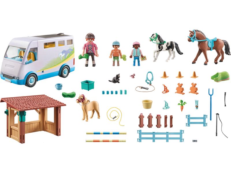 Playmobil Horses of Waterfall Mobile Reitschule 71493 Liebevoll gestaltetes Pferde-Spielset