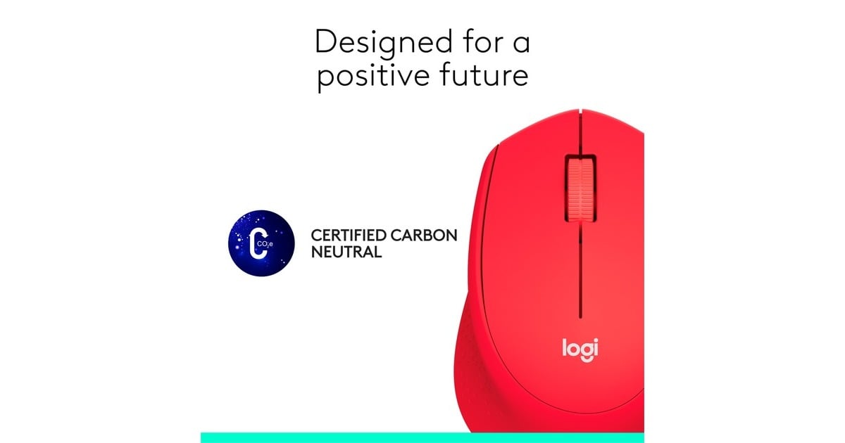 LogitechM330 SILENT PLUS muis  (Rood, 1000 dpi)