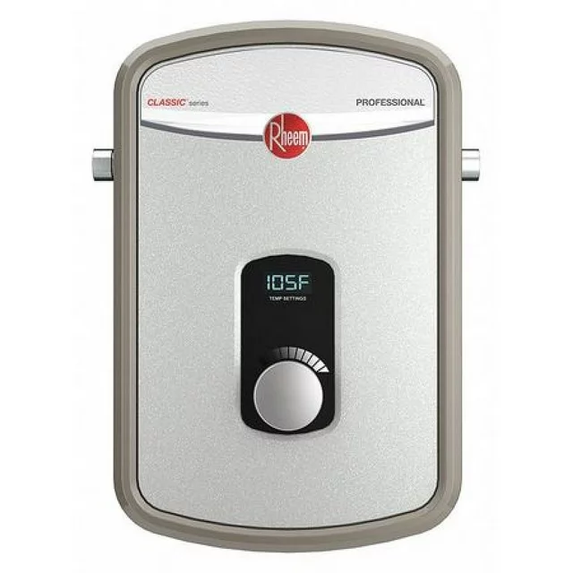 Aquecedor de água elétrico instantâneo Rheem RTEX-13 de 240 volts, 1 câmara e 13 kW
