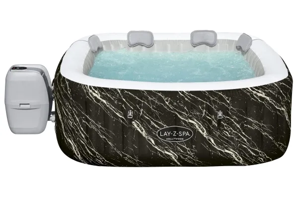 Bestway Lay-Z-Spa 6001F, 778 L, 6 person(er), Firkant, Boble/Jet massage, ABS, Polyethylenterephthalatfolie (PET), Polyvinylchlorid (PVC), Sort, Hvid