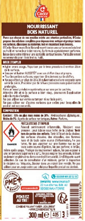 Dépoussiérant nourrissant bois O'Cedar 300ml