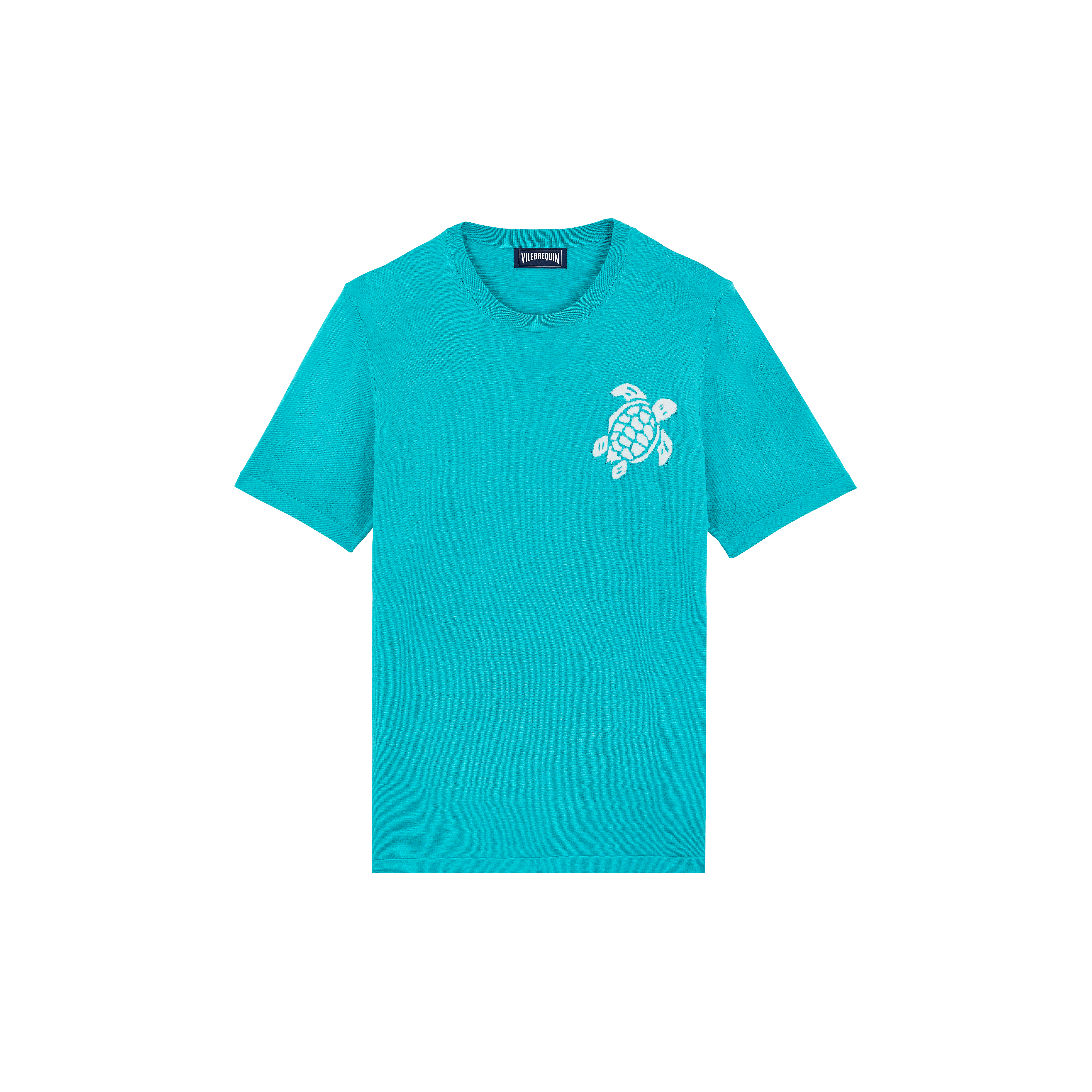 T-shirt en coton homme Tortue jacquard