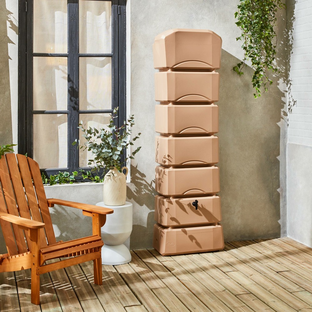 Récupérateur d'eau mural 300l monteynard avec kit raccord chéneau inclus