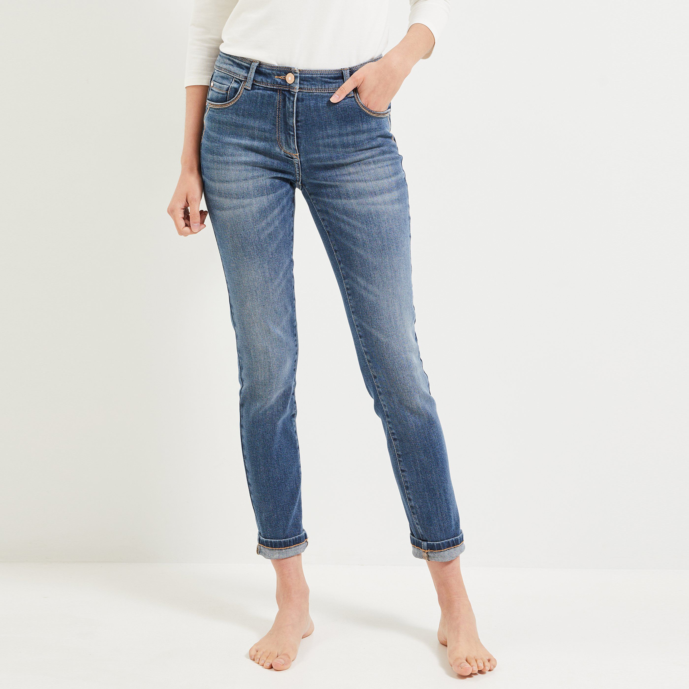 Jean raccourci femme TOKYO - STONE