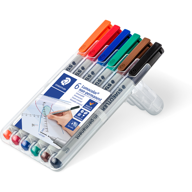 Staedtler Folienschreiber Lumocolor non-permanent S, 6er Etui, assortiert
