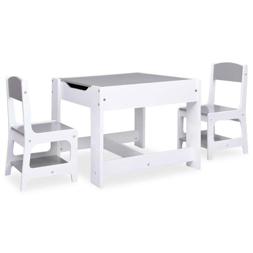 Table pour enfants avec 2 chaises blanc mdf