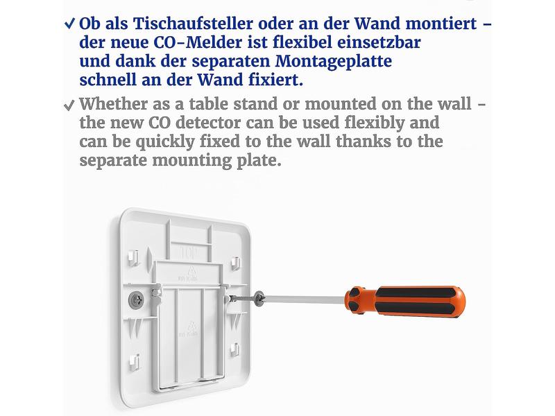 Hekatron CO-Warnmelder KONEXXT CO One 85dB, IP42, elektroch Flexibler, zuverlässiger und langlebiger Kohlenmonoxidmelder