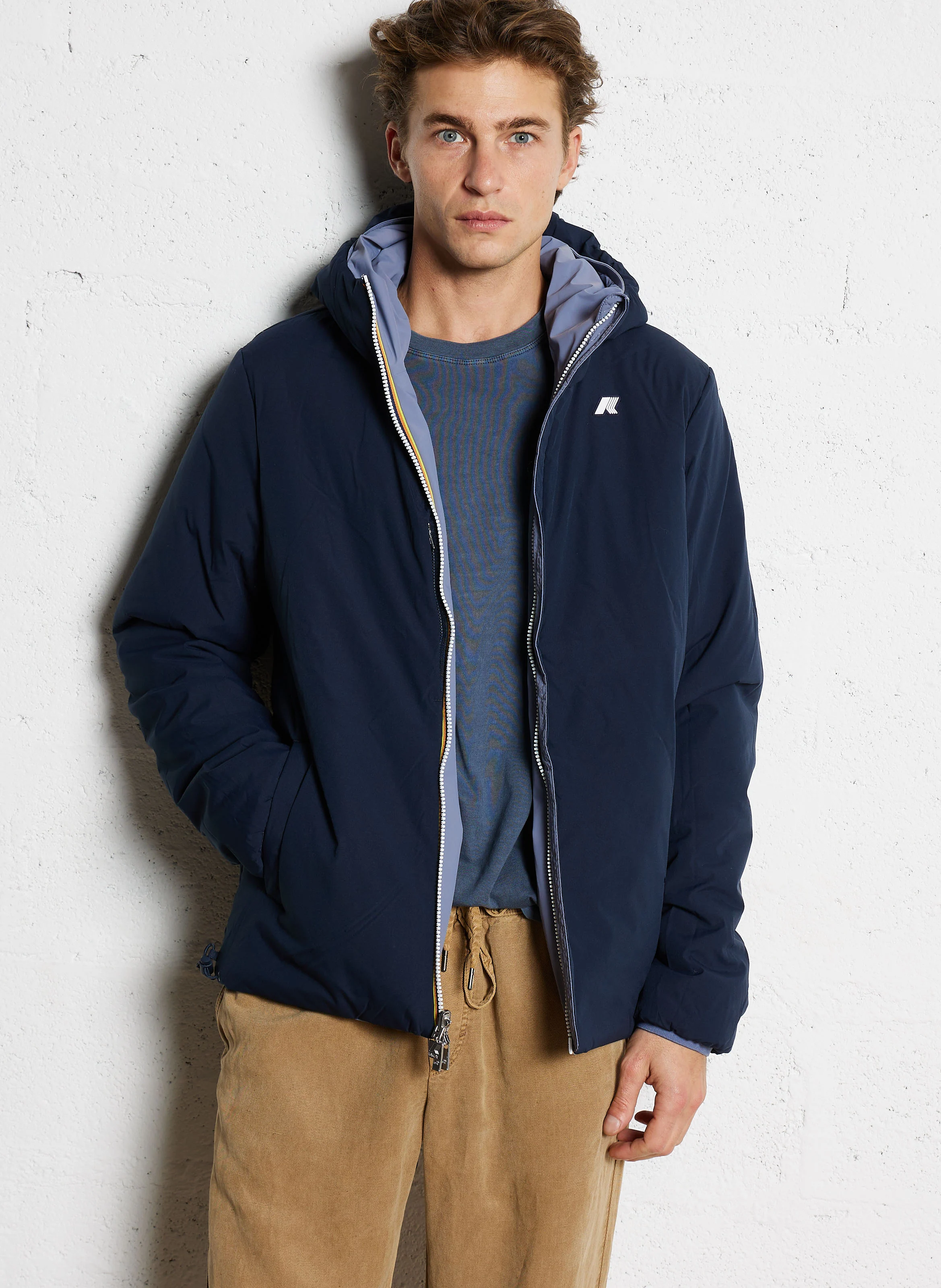 JACK ST WARM DOUBLE - Coupe-vent droit col montant | Bleu