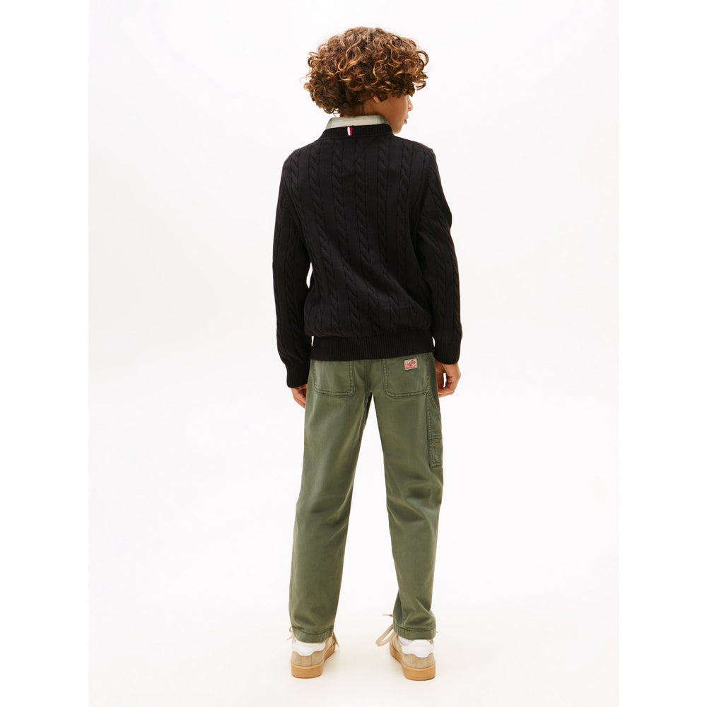 Køb Tommy Hilfiger Black Bomuld Cable Sweater