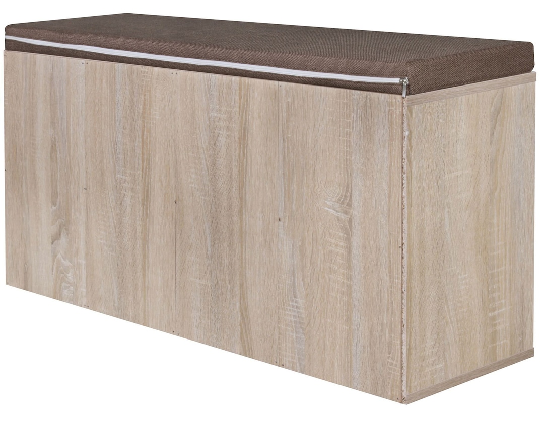 Garderobenbank Atony 103 x 53 cm braun/Sonoma Eiche Dekor