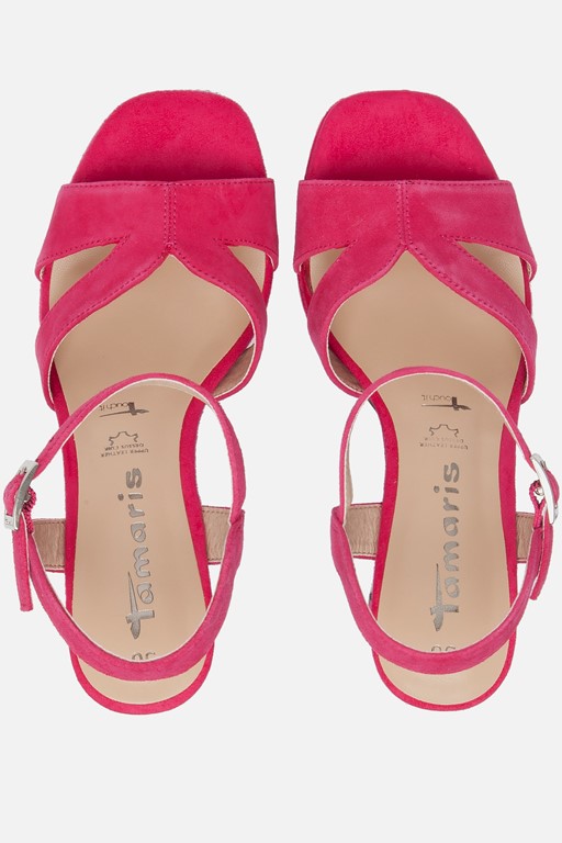 Tamaris Sandalen met hak roze Leer