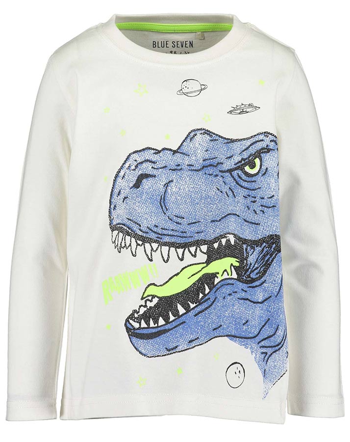 Langarmshirt SPACE ADVENTURES – RAAW! GLOW IN THE DARK in offwhite