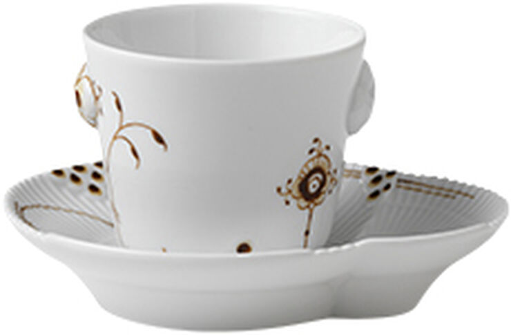Royal Copenhagen Multifarvet Elements 10 cl. espressokop Hvid, brun