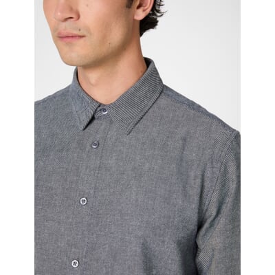 Herrenhemd Flanell, Blaumelange