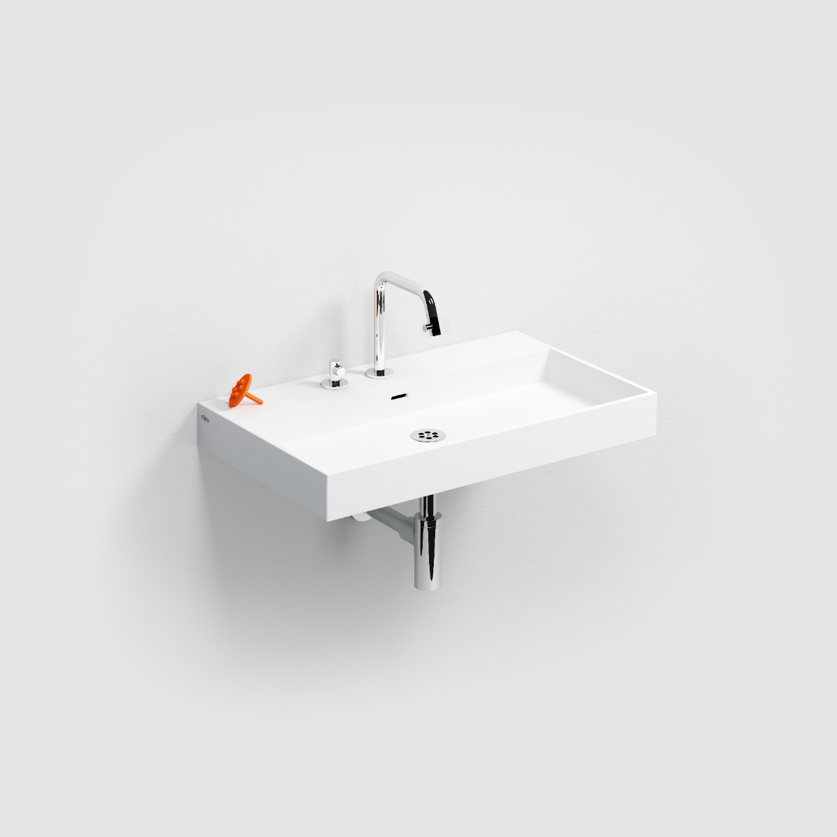 Clou Wash Me wastafel solid surface 70cm wit mat