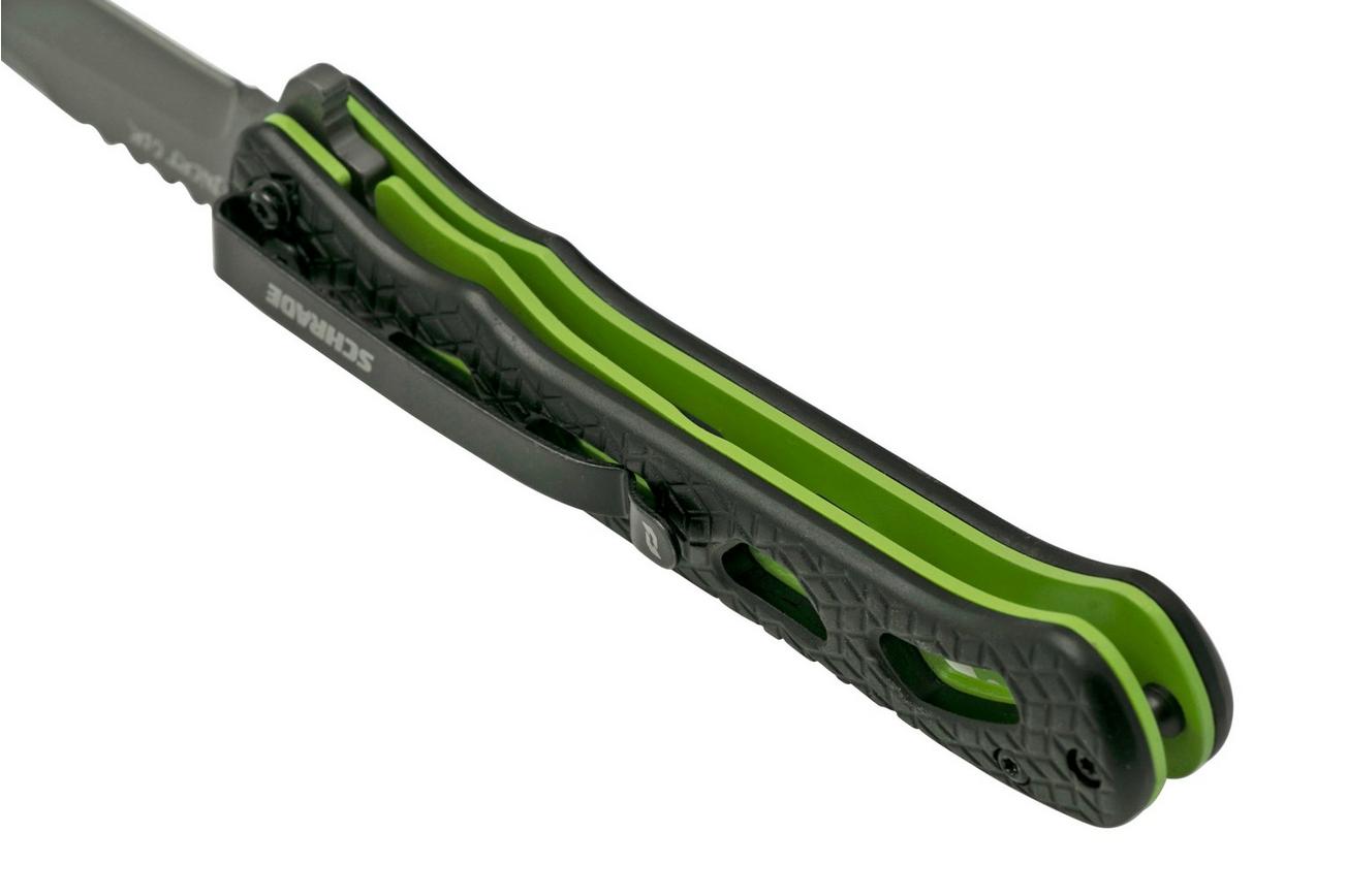 Schrade Inert CLR 1159303 zwart groen aluminium, zakmes