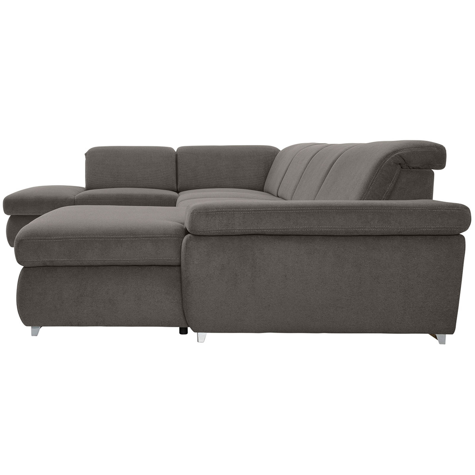 polsterpower Boxspring-Wohnlandschaft - Belle grey - Basismodell - Recamiere rechts