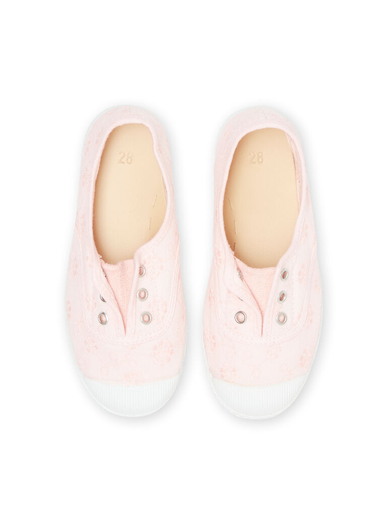 Tennis en toile rose clair enfant fille