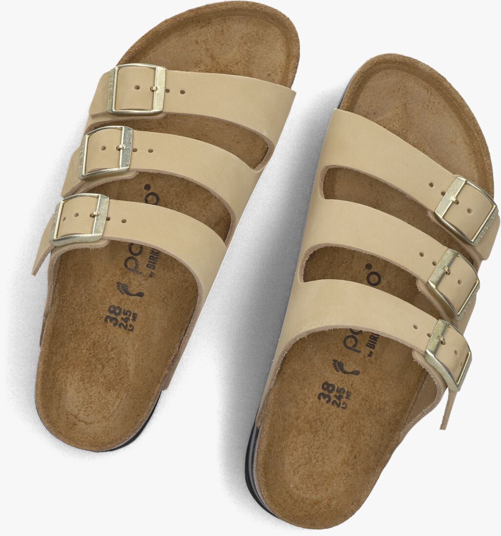 beige birkenstock slippers florida iii pap flex platform