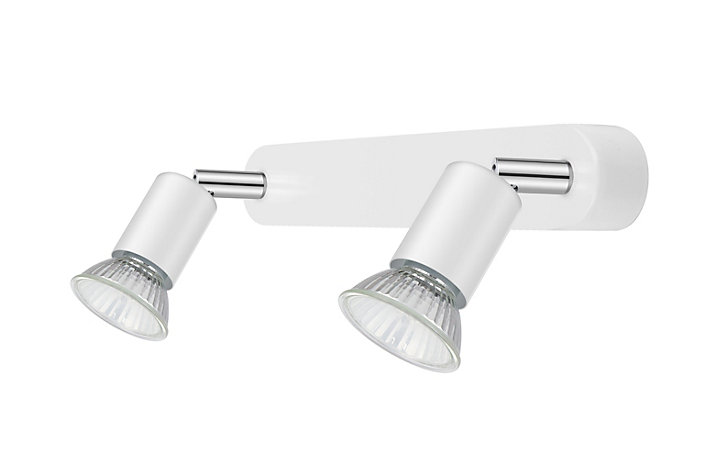 Réglette spot 2 lumières GU10 7W Sasha blanc L.26 x L.4 x H.10.5 cm