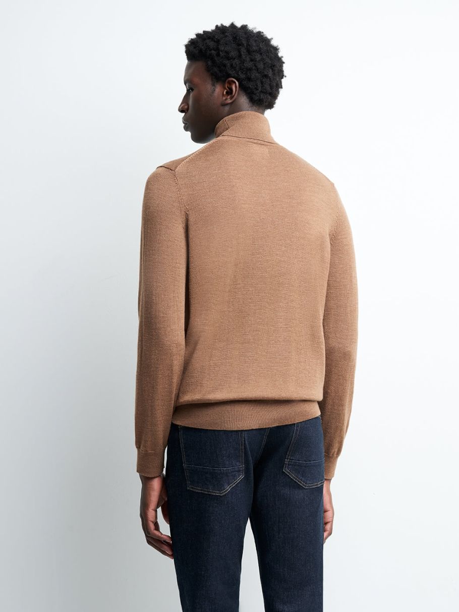 Pull col roulé en laine mérinos