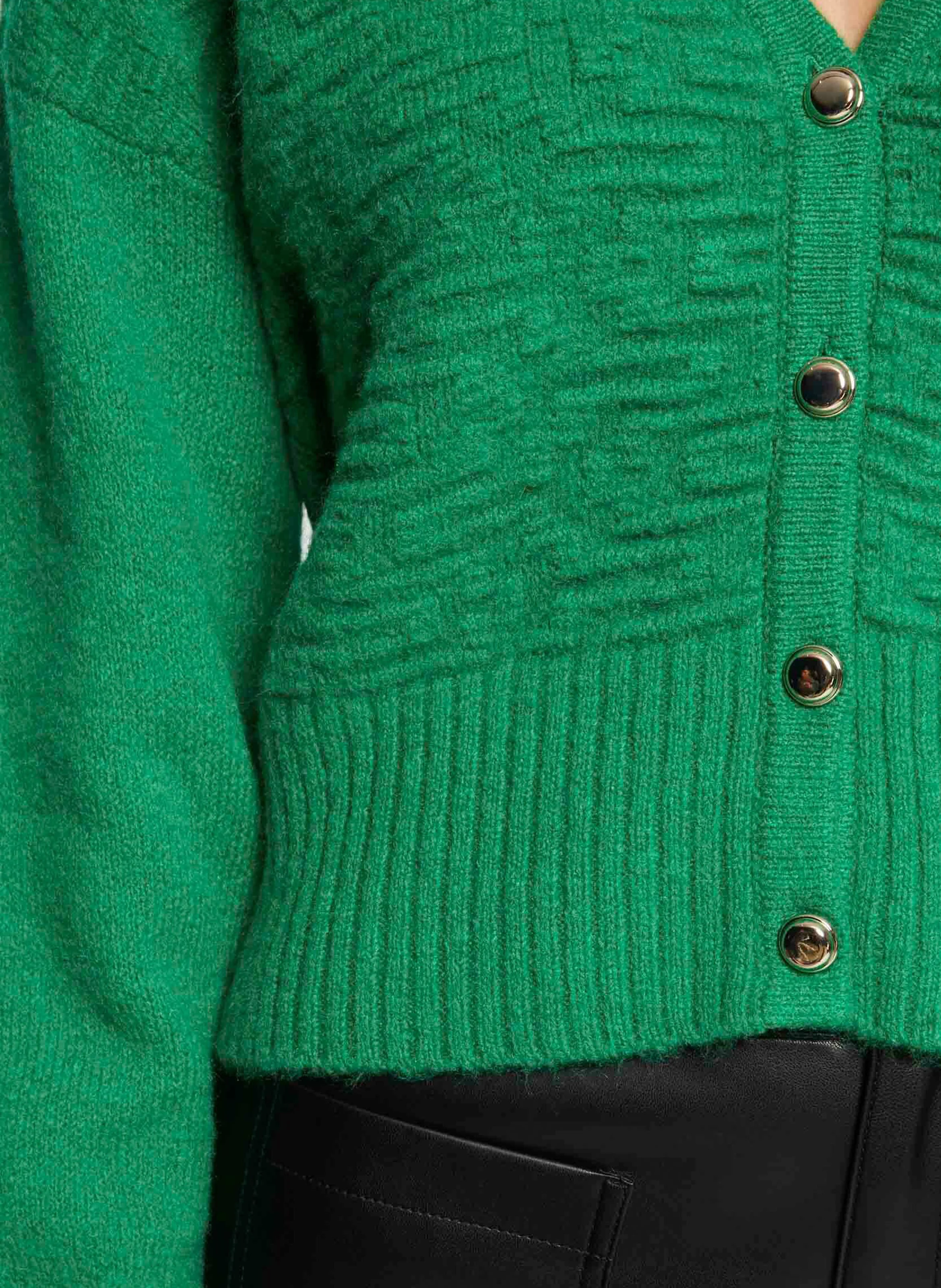 MSOURI - Gilet droit à col V | Vert
