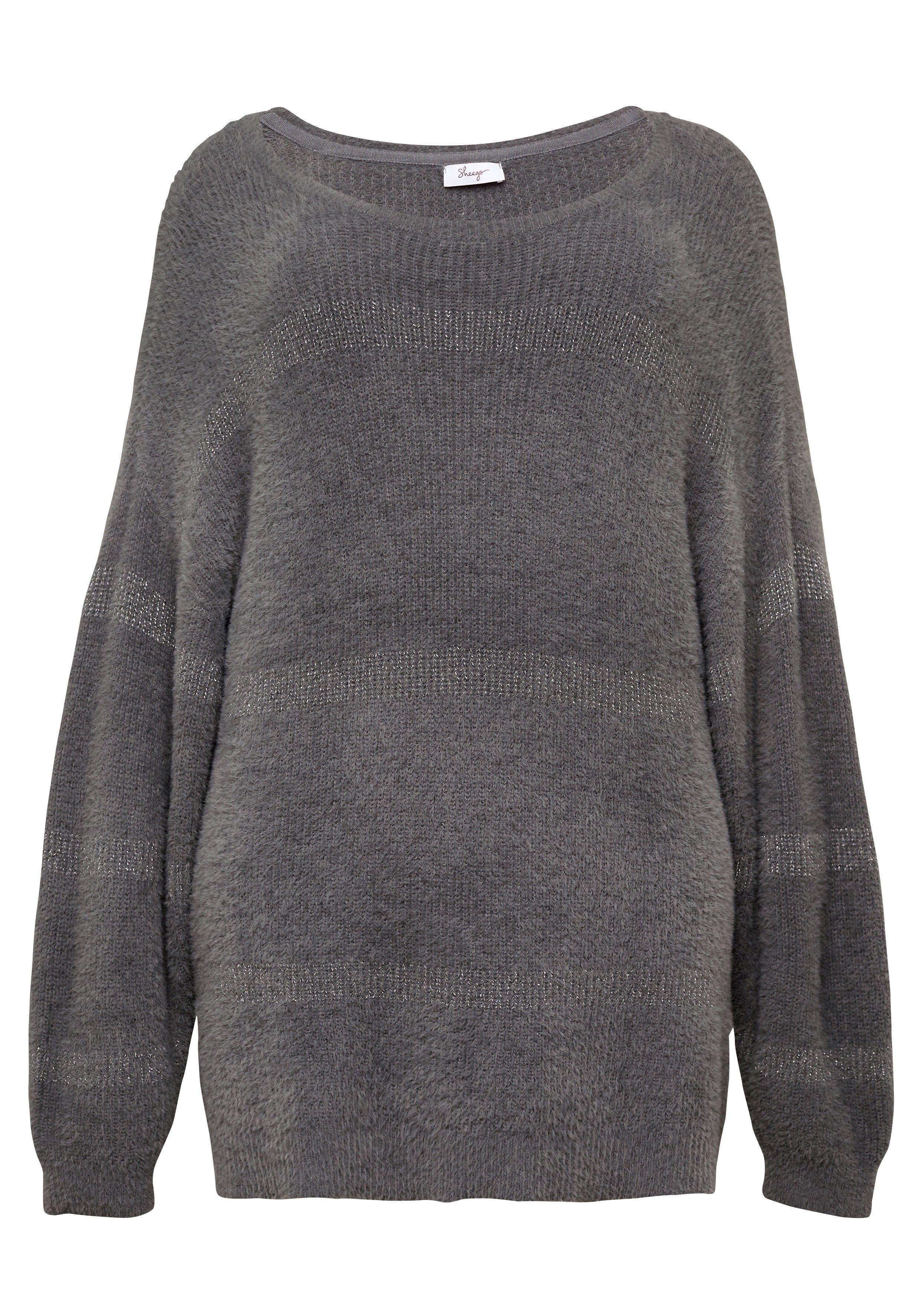 Pullover mit Streifen aus Glitzergarn