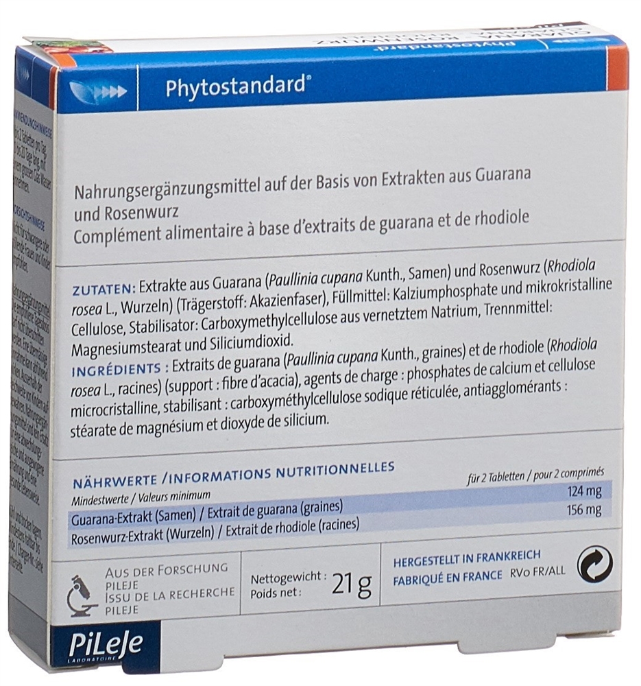 PHYTOSTANDARD Guarana-Rosenwurz Tabl Blist 30 Stk