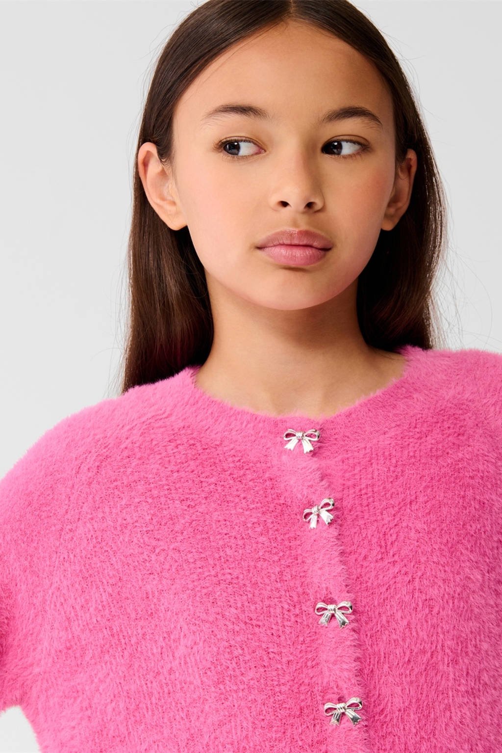 Shoeby vest roze fijn gebreid