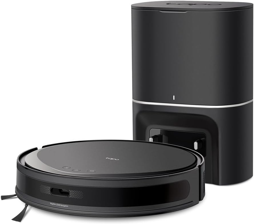TP-Link Tapo RV20 Max Plus 5300Pa Saugroboter mit MagSlim™ LiDAR Navigation, ultradünnem Design, Auto-Leer-Dock, intelligenter anpassbarer Reinigung und Sprachsteuerung
