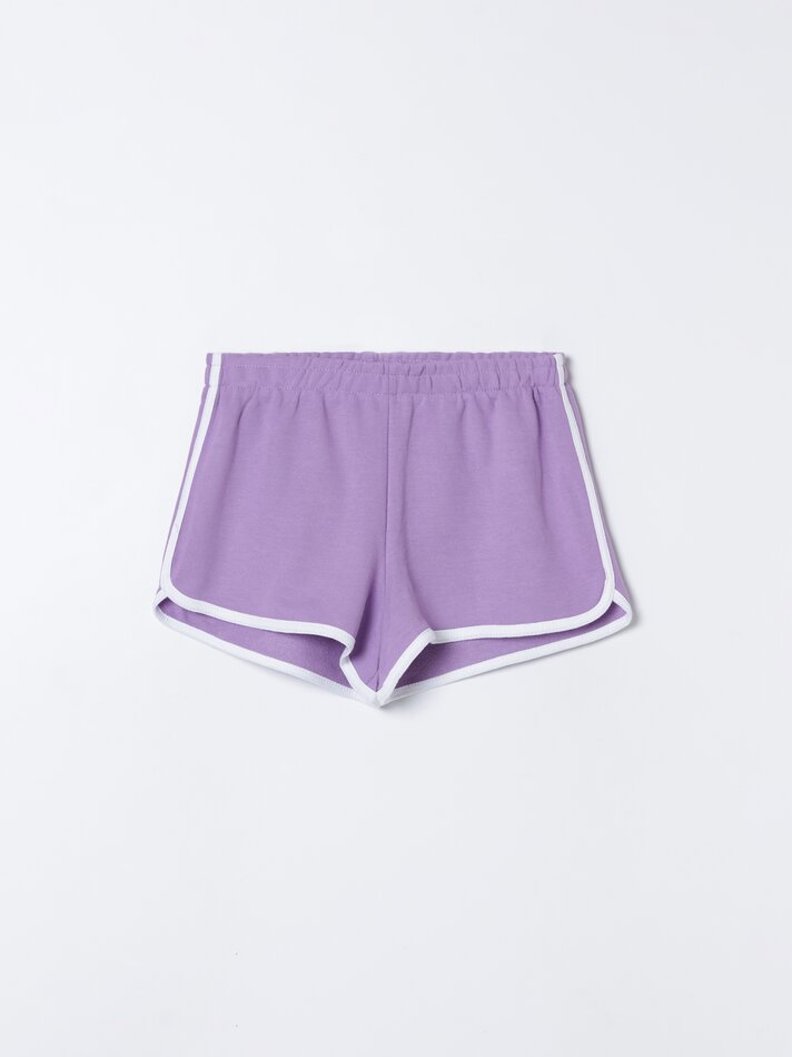 Conjunto de 4 shorts básicos de tecido atoalhado com detalhes - Verde Água