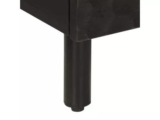 Table de chevet noir 40x33x46 cm bois de manguier solide