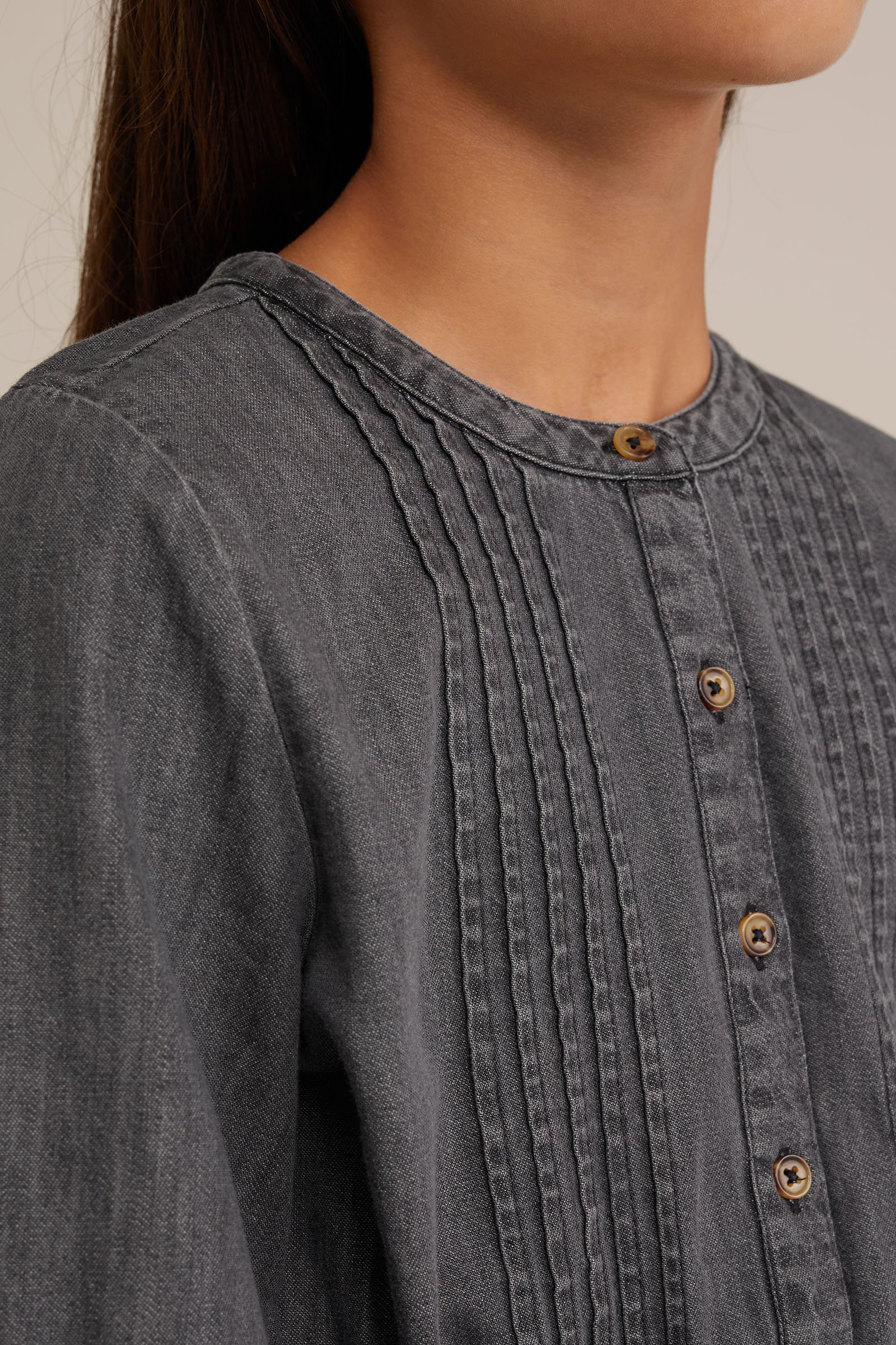 Meisjes denim jurk Blue Ridge Lichtgrijs