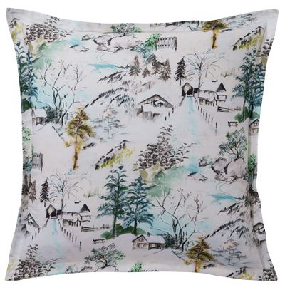 Linge de lit motif chalets - BECQUET CRÉATION