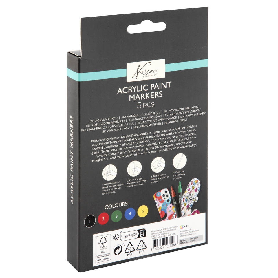 Nassau acrylverf marker set 5-delig