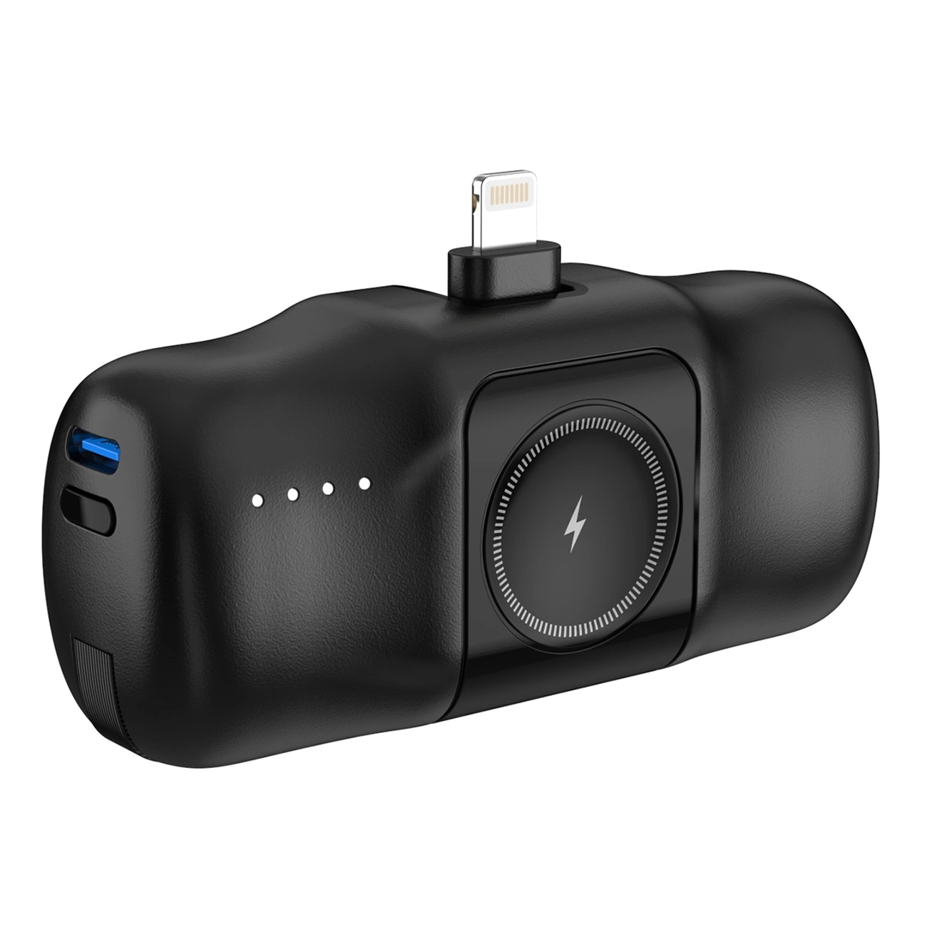 (15W) 5000mAh Lightning Powerbank Ladegerät inkl. USB C Ladekabel mit LED Anzeige - Schwarz