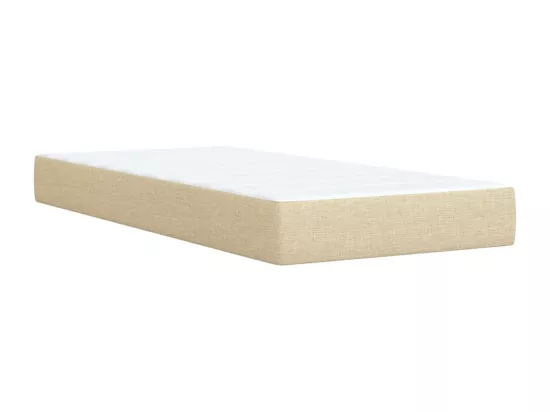 Sommier à lattes de lit et matelas Crème 90x190 cm Tissu
