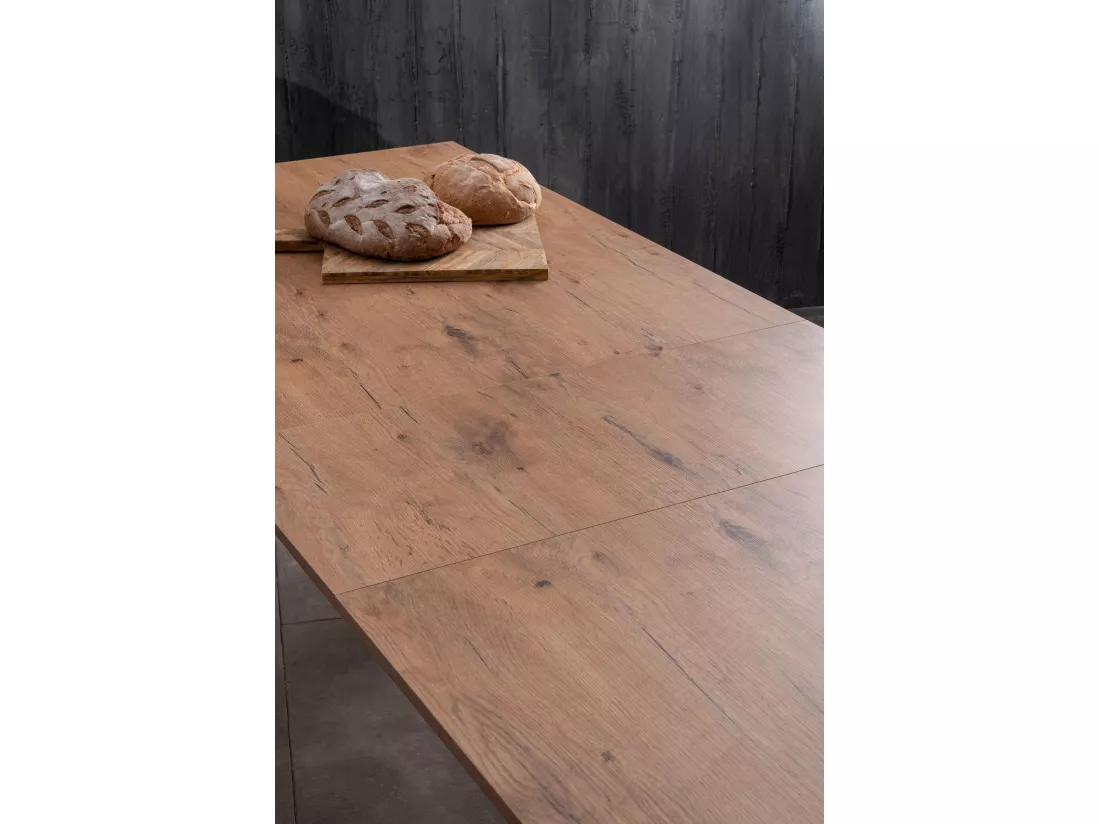 Big Table extensible (130/290 x 80 cm) en Mélamine Blanc