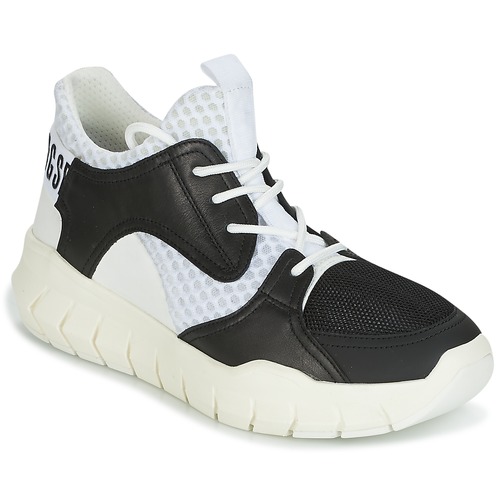 Bikkembergs - FIGHTER 2022 LEATHER - Noir / Blanc