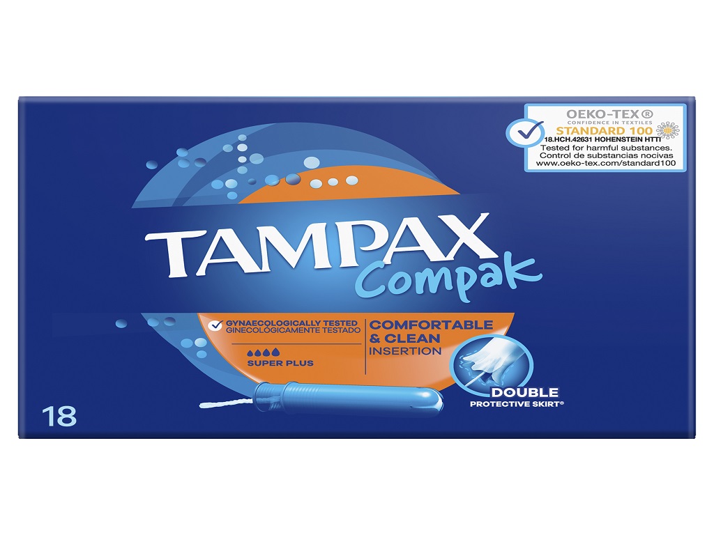 Tampões Compak Super Plus com Aplicador Tampax 18 un