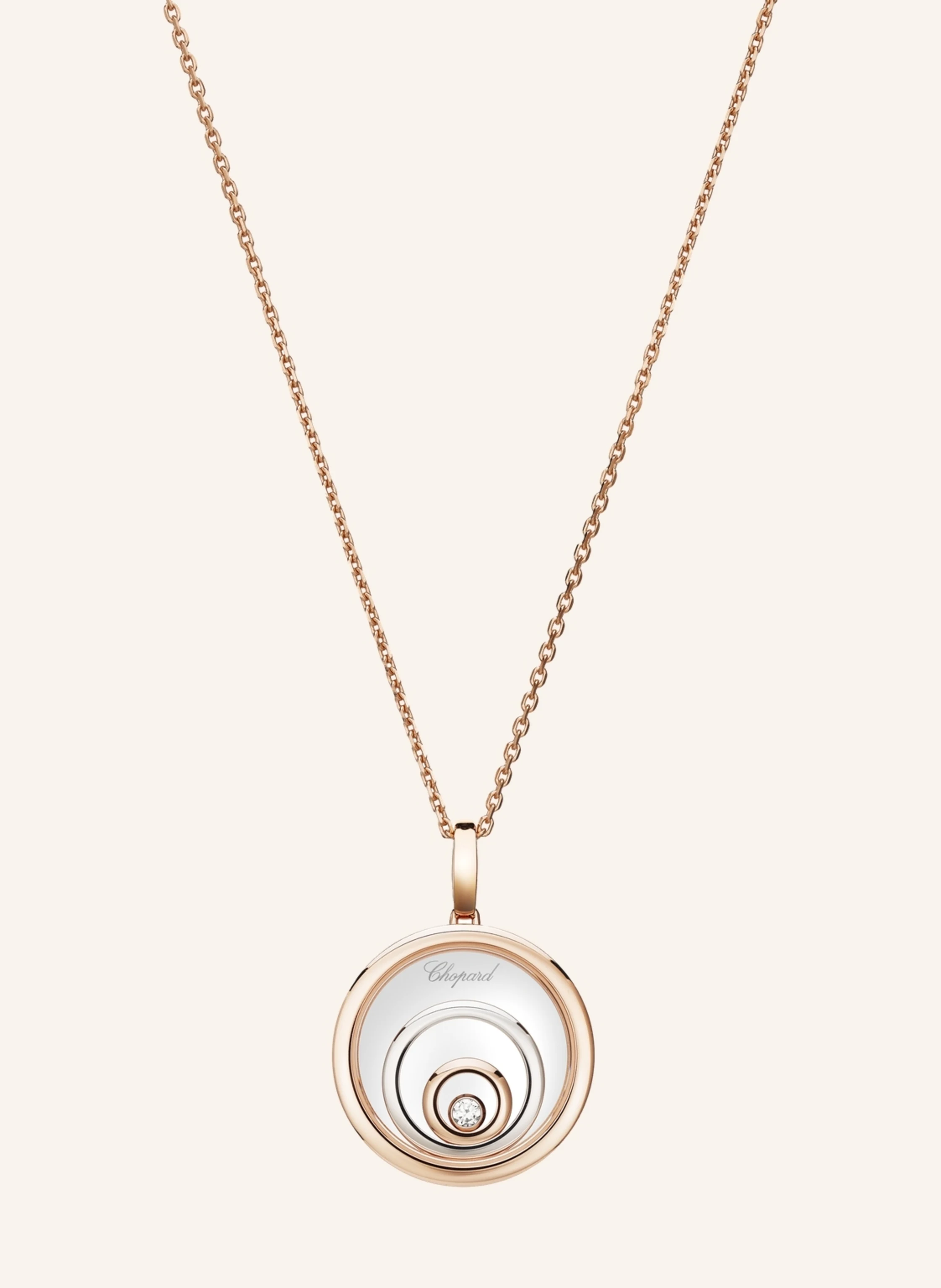 Chopard Anhänger HAPPY SPIRIT Anhänger aus 18 Karat Weißgold, aus 18 Karat Roségold und Diamanten