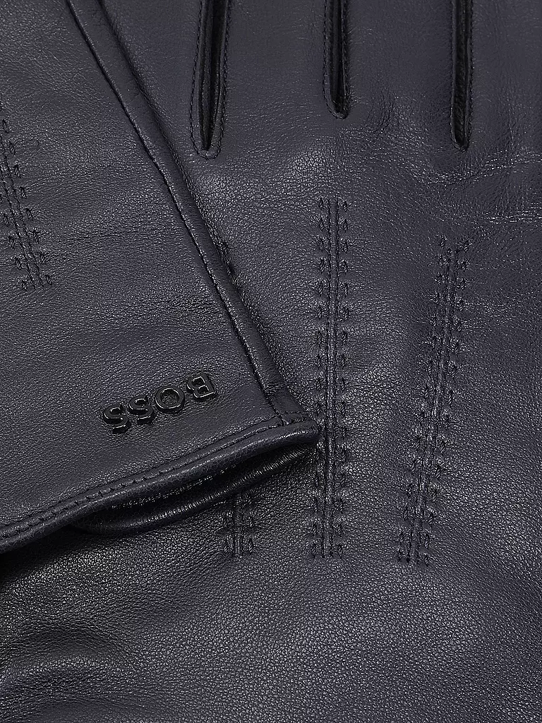 BOSS Lederhandschuhe blau
