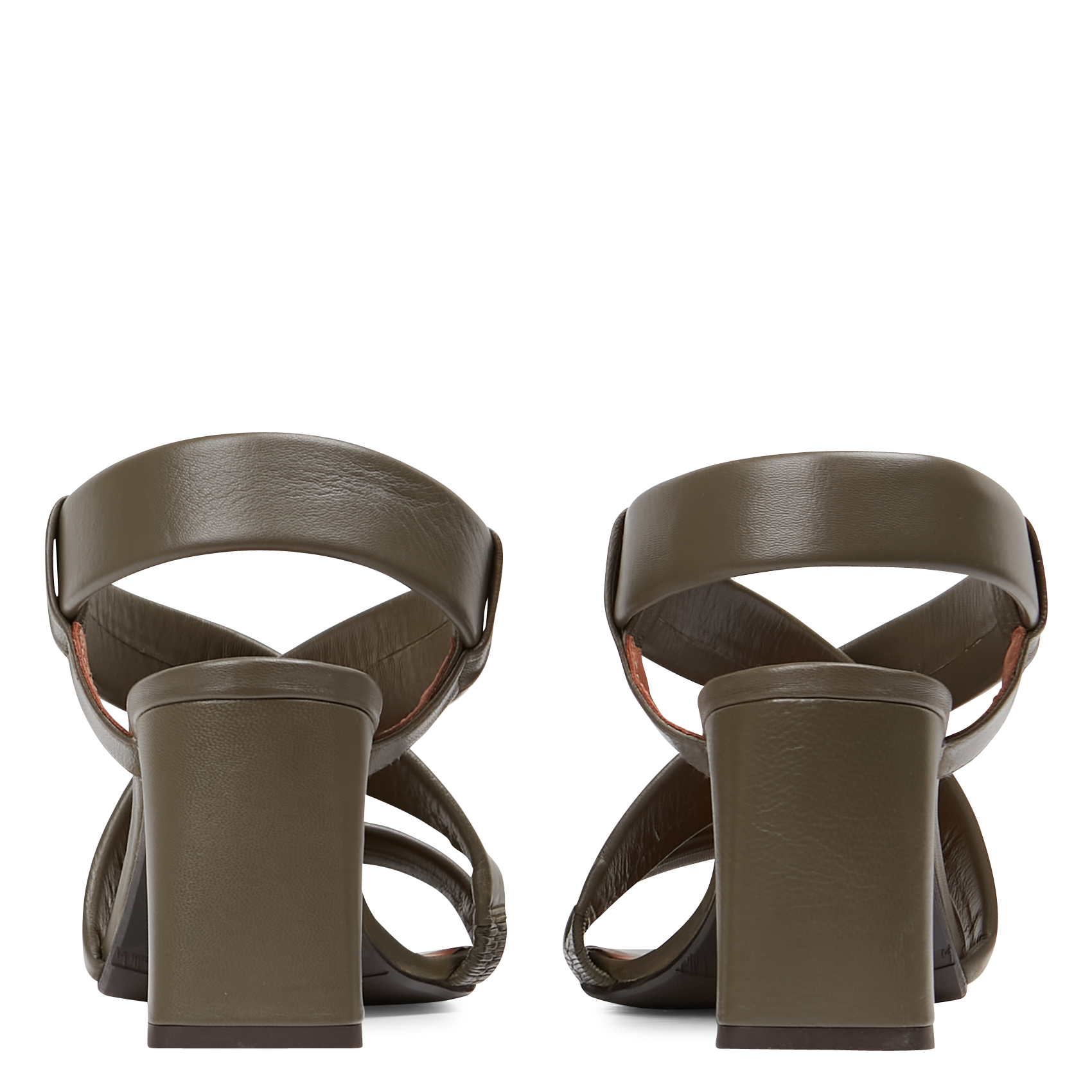 Sandales hautes en cuir | Kaki