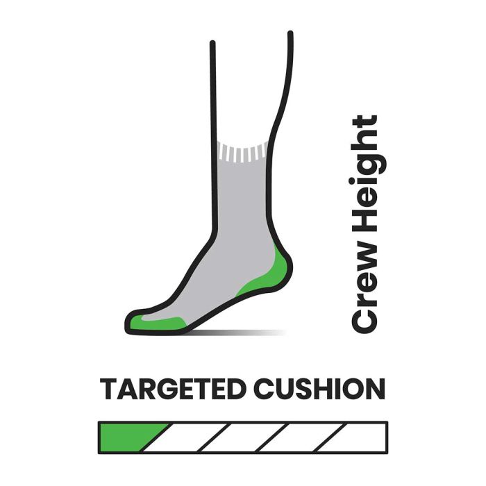 Athletic Targeted Cushion Stripe Crew Men uldsokker