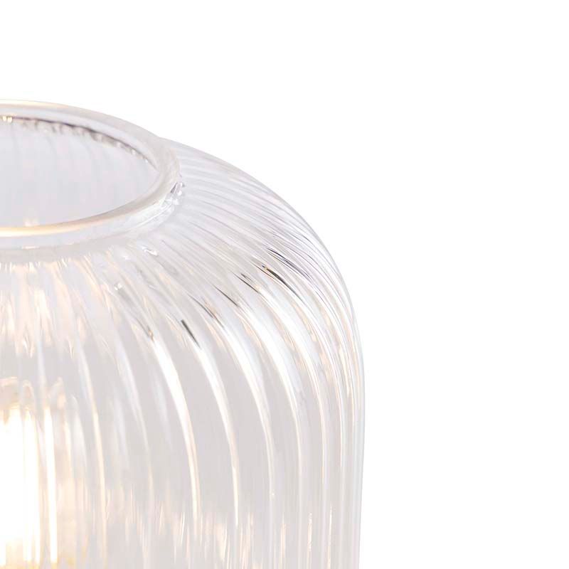 Art Deco tafellamp messing met glas - Karel