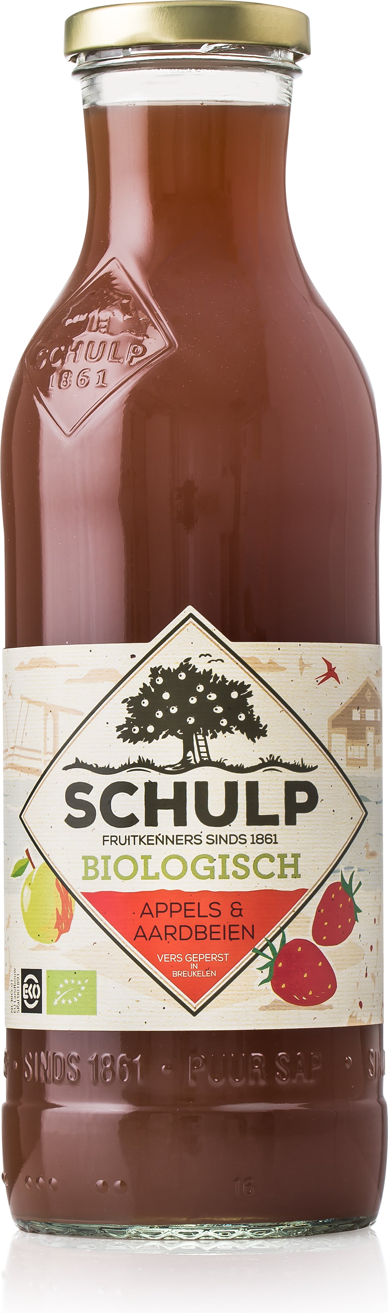 Schulp bio appel aarbeiensap 750 ml