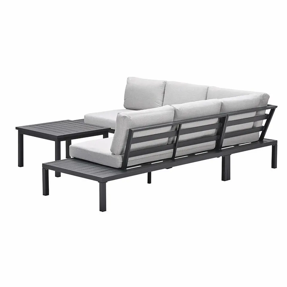 Prinos loungeset - 4-delig - carbon black - valley sand