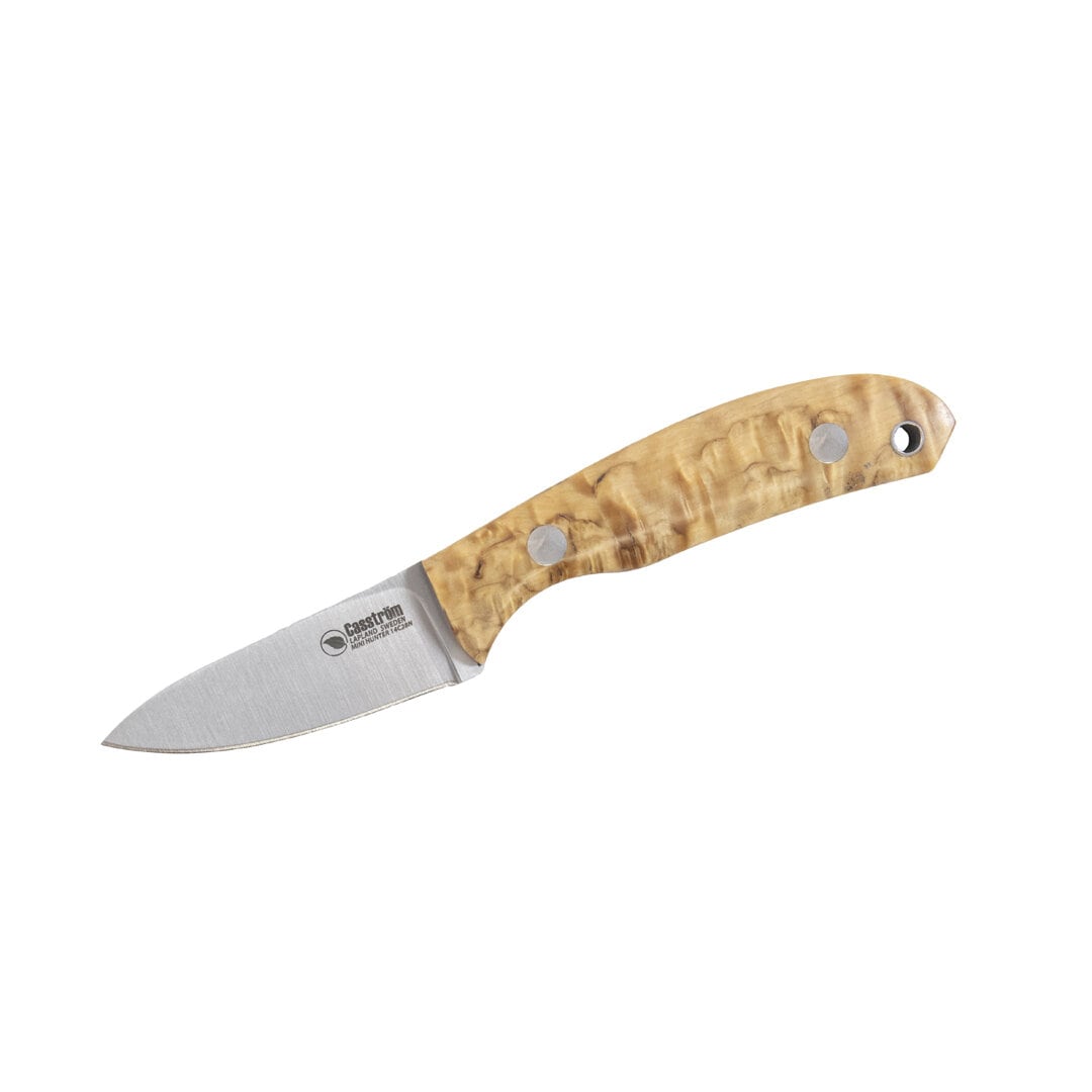 Casström Safari Mini-Hunter, Curly birch<br>Kompakt kniv på 90g til jakta