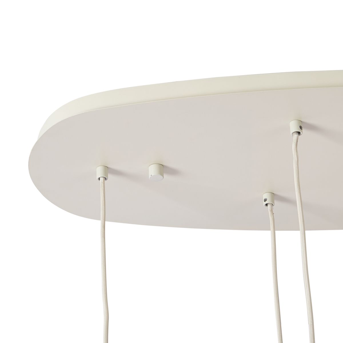 Japandi hanglamp beige met stoffen kappen 6-lichts - Yente